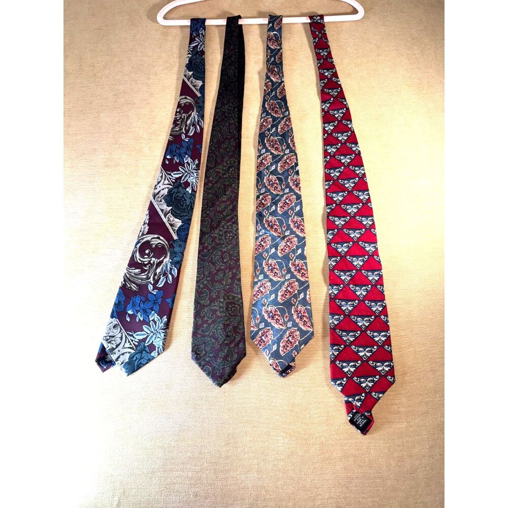 4 Ties; Botany 500, Stafford Executive, A Silk Tie, New Haven Neckwear Co. Tie